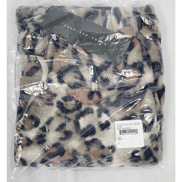 Know One Cares Leopard Print Brushed Knit Joggers Sweatpants Size Small - Picture 4 of 7